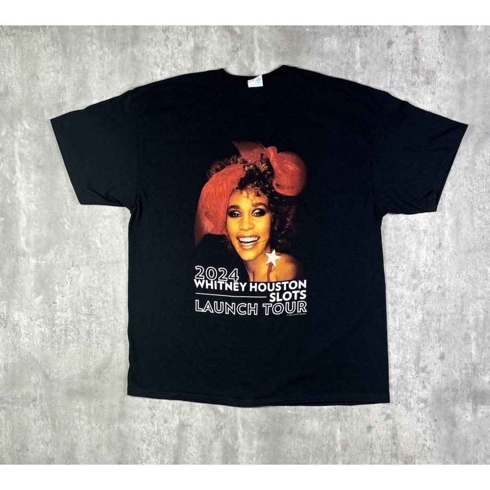 Port & Company Whitney Houston 2024 Slots Launch Tour T Shirt Black Mens XL